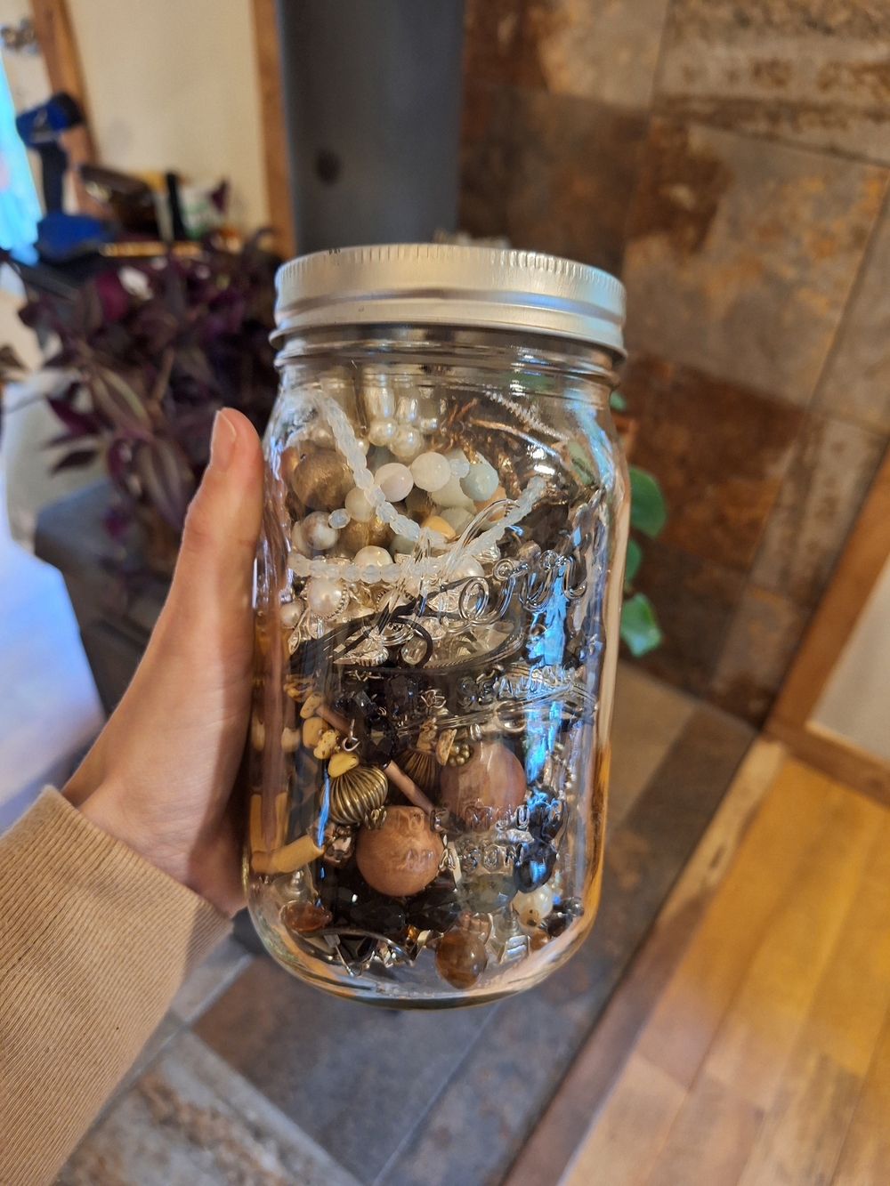 Mason Jar 2.98lbs Mystery Jewlery Mix Styles Colors